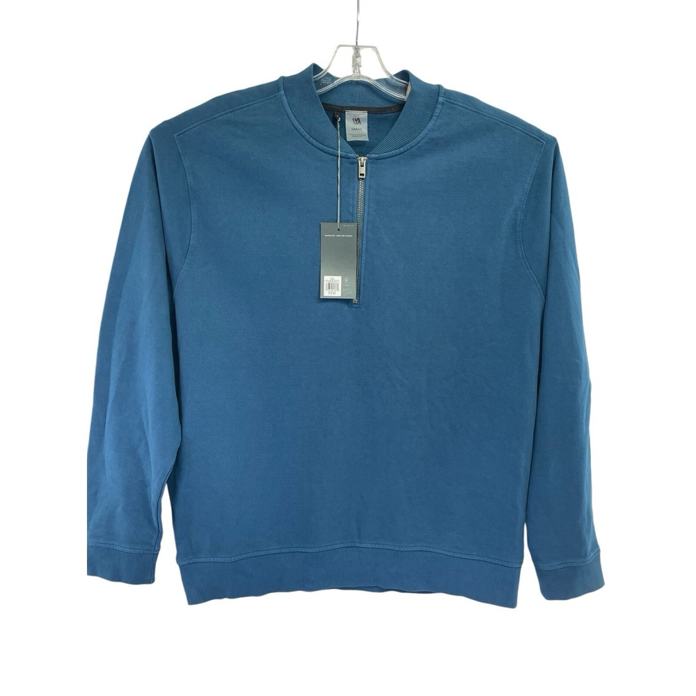 VRST‎ Mens Sz Large Blue 1/2 ZIP Pullover Golf Bomber Jacket (P26) NWTs